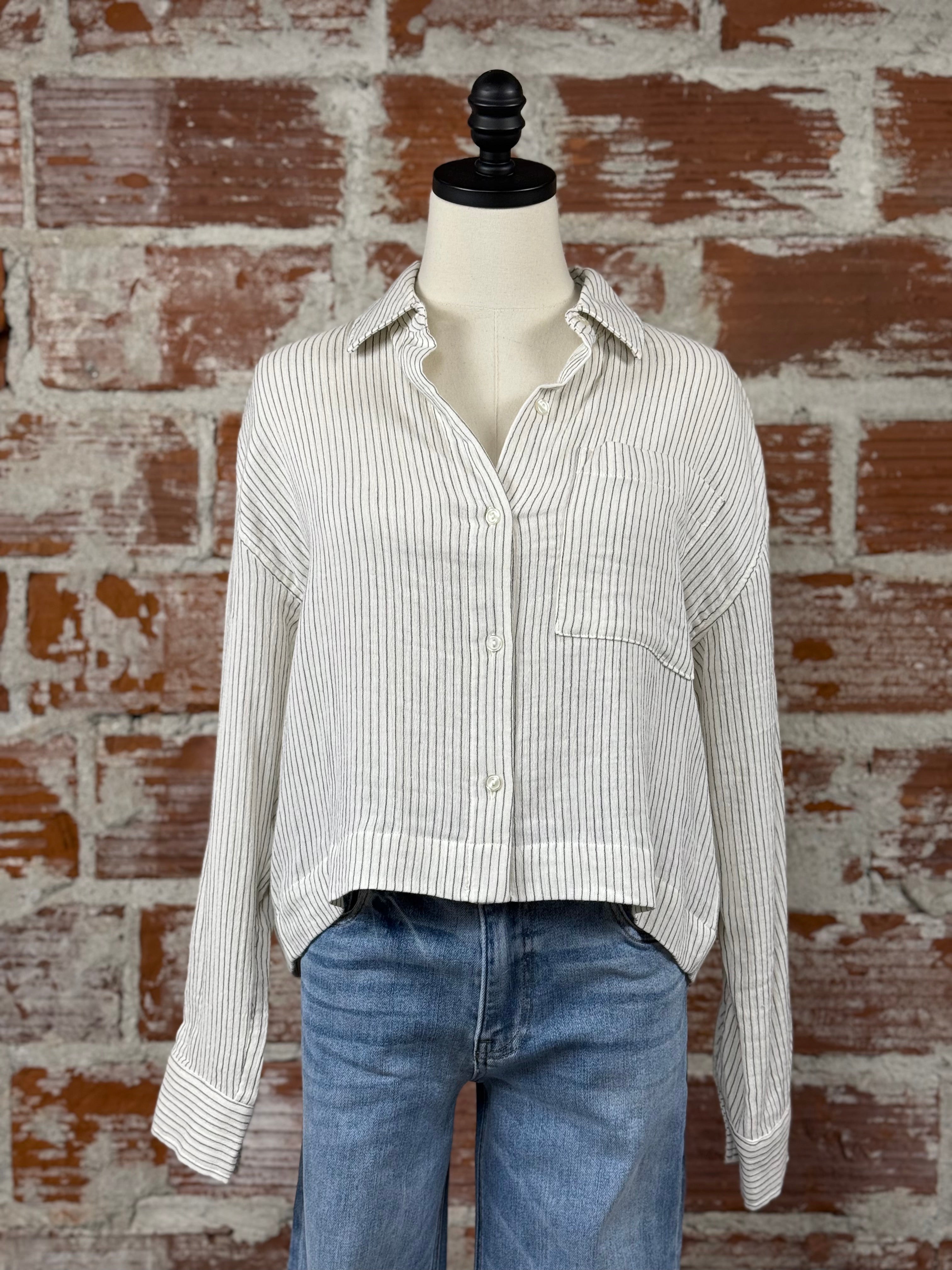 Z Supply Del Mar Striped Shirt-112 - Woven Top S/S (Dec - May)-Little Bird Boutique