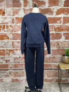 Flag and Anthem Deale Quilted Jogger in Navy-220 Pants-Little Bird Boutique