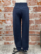 Flag and Anthem Deale Quilted Jogger in Navy-220 Pants-Little Bird Boutique