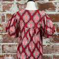 THML Millie Floral Top in Crimson-112 - Woven Top S/S (Dec - May)-Little Bird Boutique