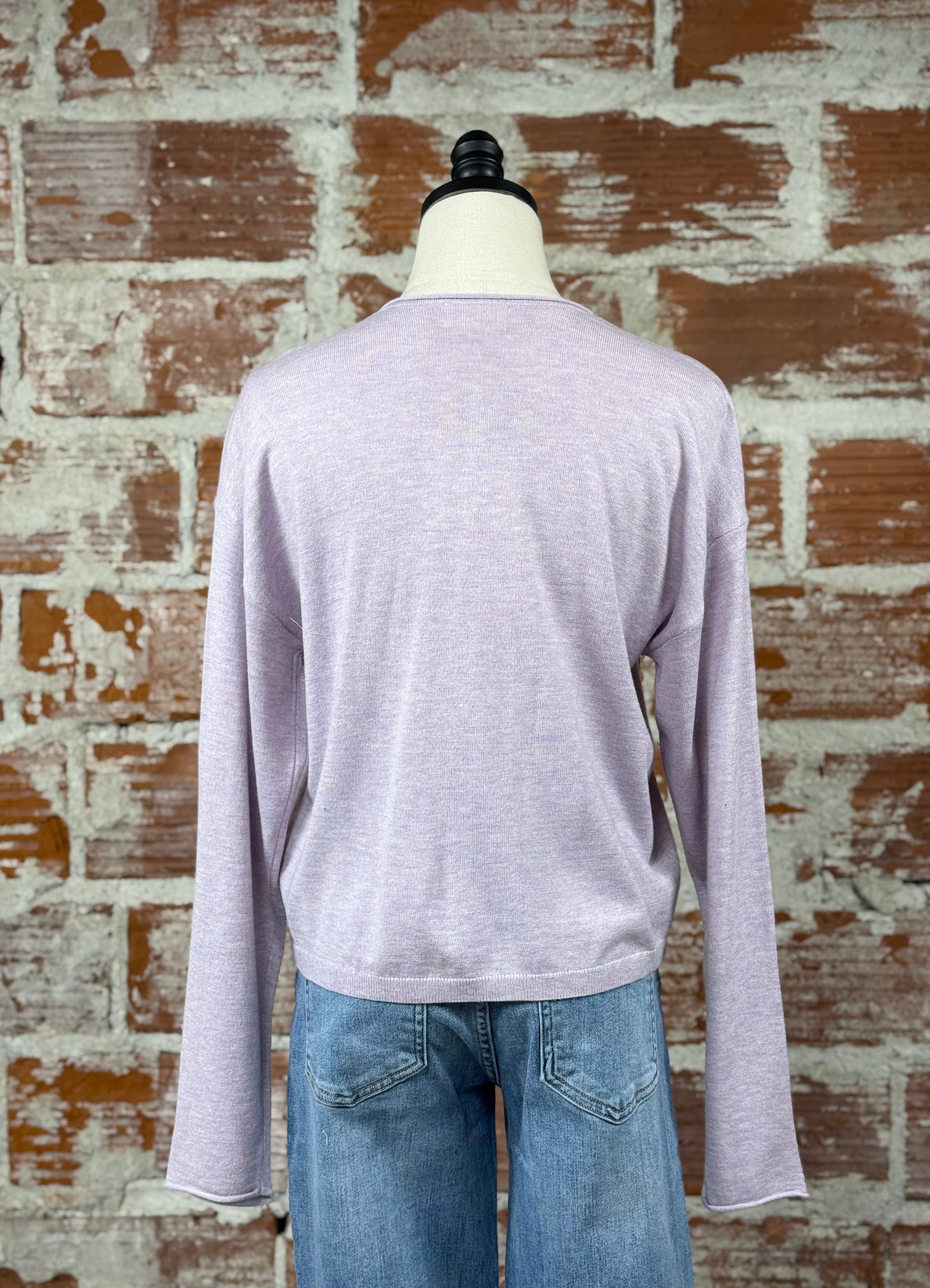 Thread and Supply Della Cardigan Sweater in Lavender-132 - Sweaters S/S (Dec - May)-Little Bird Boutique