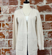 Kanita Long Cardigan in Cream-132 - Sweaters S/S (Dec - May)-Little Bird Boutique