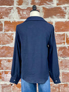 Lynne Top in Navy-111 - Woven Top F/W (June- Nov)-Little Bird Boutique