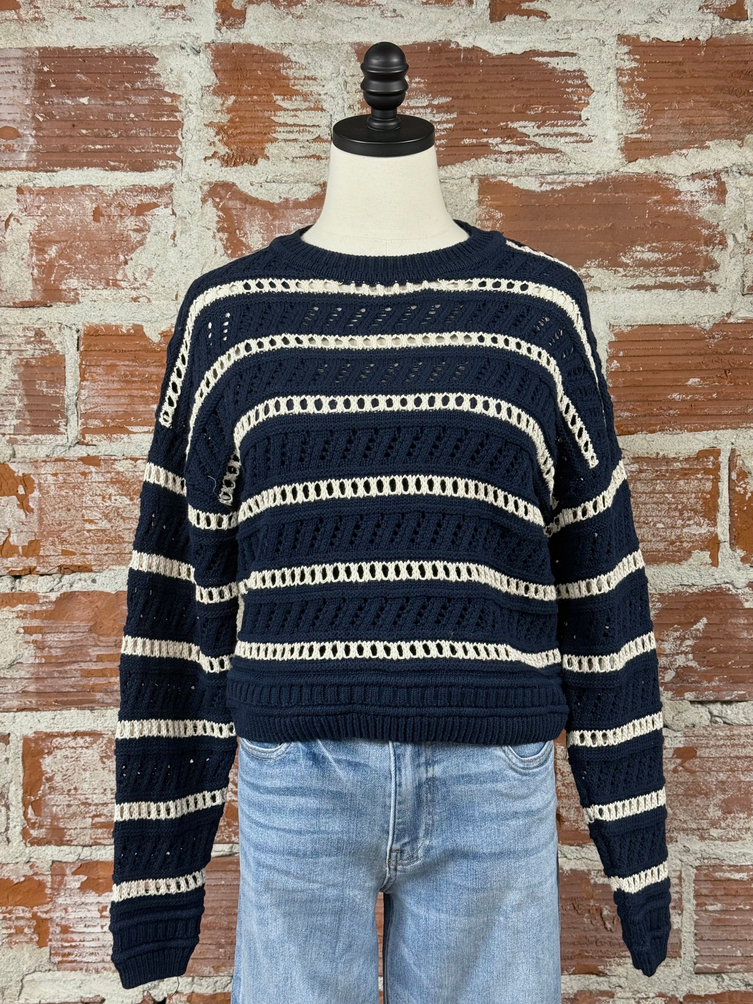 Z Supply Estero Stripe Sweater in Eclipse-132 - Sweaters S/S (Dec - May)-Little Bird Boutique