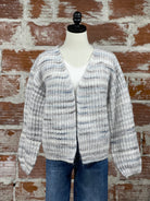 Flag and Anthem Dorset Balloon Sleeve Cardigan in Blue Multi-131 - Sweaters F/W (June - Nov)-Little Bird Boutique