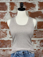 Z Supply Sirena Rib Tank in Heather Taupe-122 - Jersey Tops S/S (Dec - May)-Little Bird Boutique