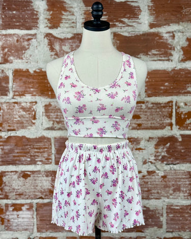 Z Supply Amour Ditsy Shorts in Pink Floral-240 Loungewear/Intimates-Little Bird Boutique