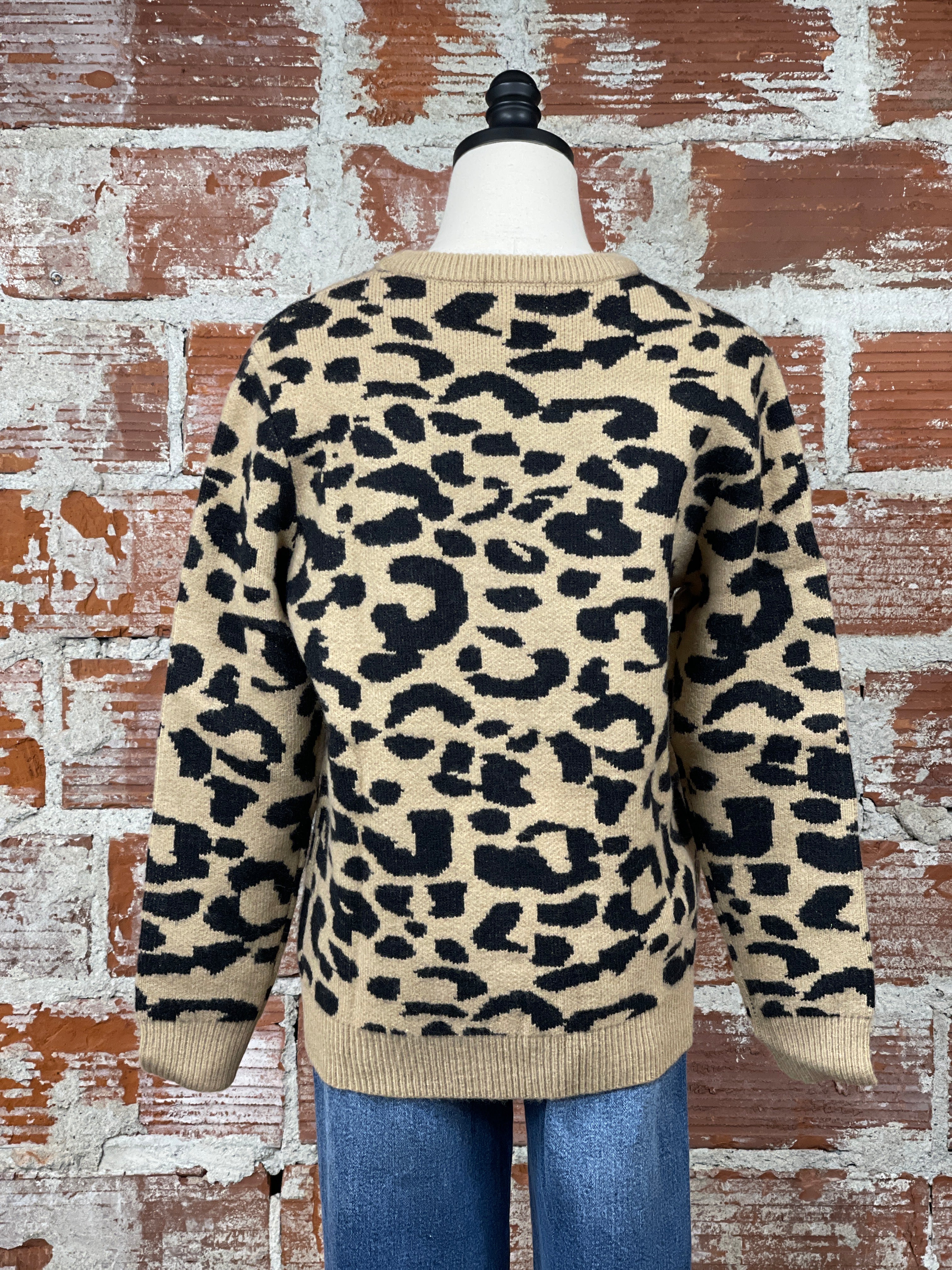 Leo Sweater in Beige and Black-131 - Sweaters F/W (June - Nov)-Little Bird Boutique