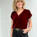 Dear John Kristen Top in Beaujolais-123 - Jersey Tops (Holiday)-Little Bird Boutique