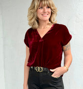 Dear John Kristen Top in Beaujolais-123 - Jersey Tops (Holiday)-Little Bird Boutique