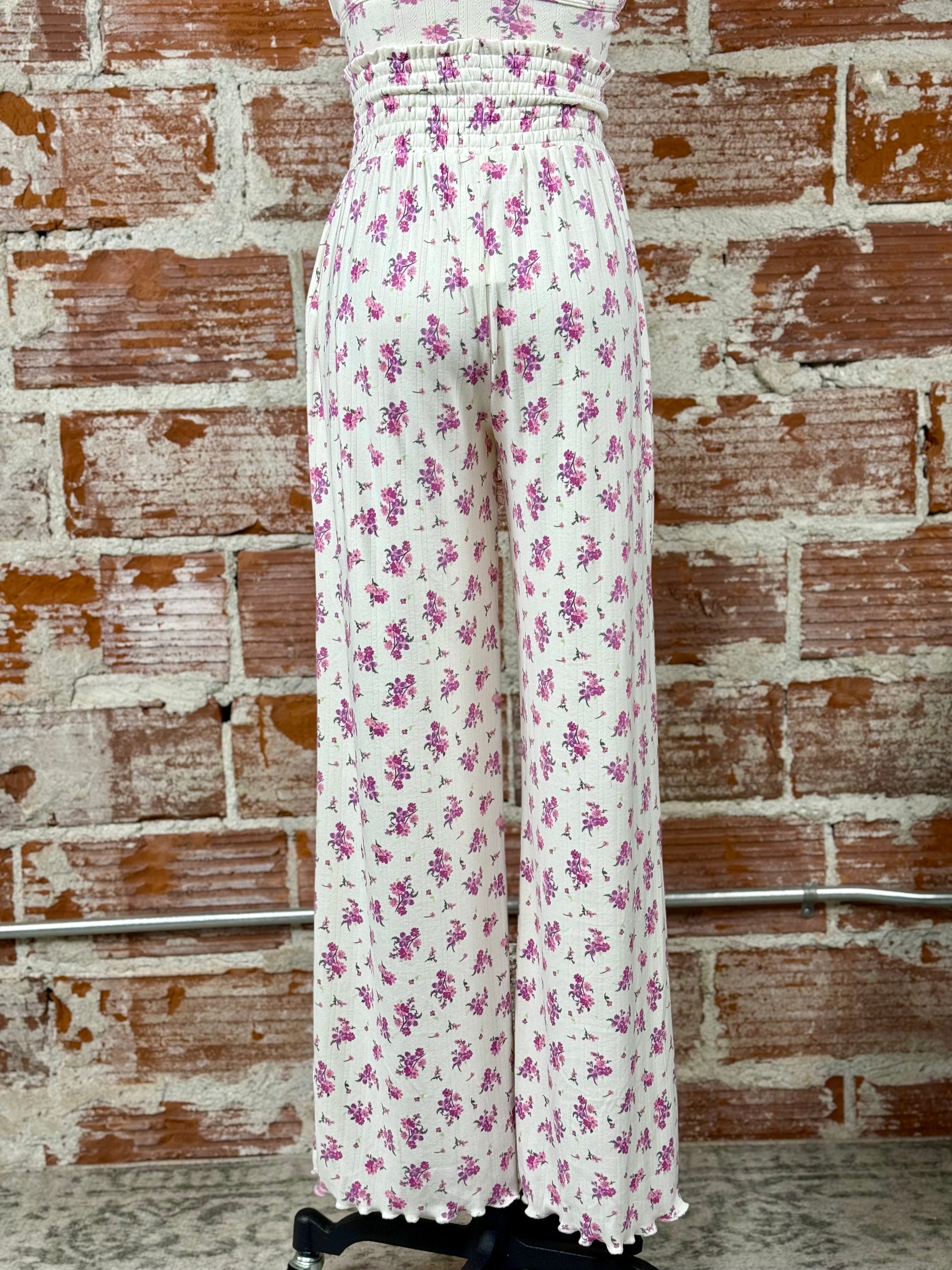 Z Supply Dawn Ditsy Lounge Pants in Pink Floral-240 Loungewear/Intimates-Little Bird Boutique