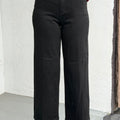 Liverpool The Stride Crop Wide Leg Denim in Black Rinse-210 Denim-Little Bird Boutique