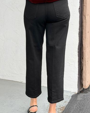 Liverpool The Stride Crop Wide Leg Denim in Black Rinse-210 Denim-Little Bird Boutique