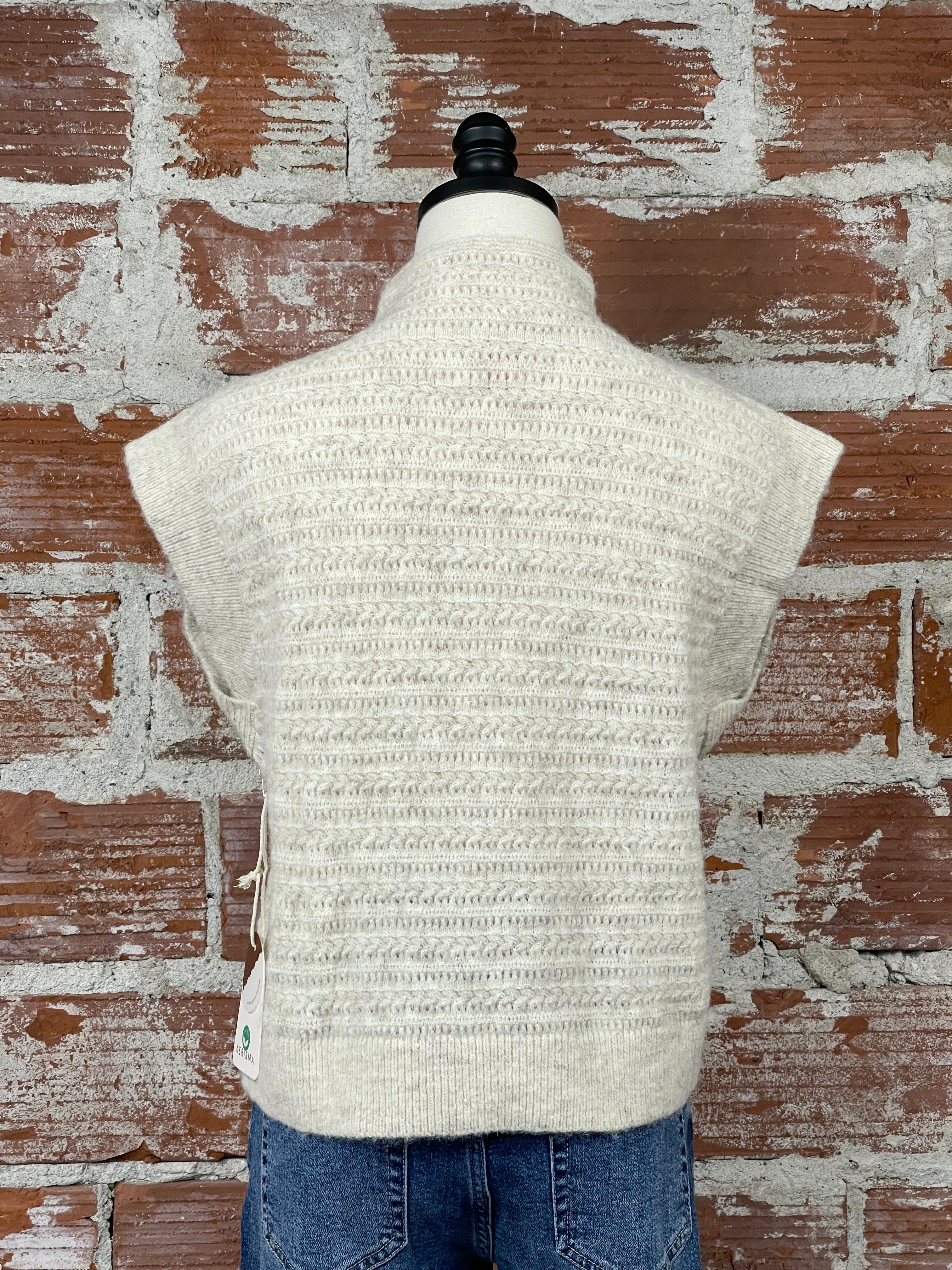 Kerisma Romana Sweater Vest in Oatmeal-131 - Sweaters F/W (June - Nov)-Little Bird Boutique