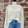 Dex Crochet Sweater in Ecru-132 - Sweaters S/S (Dec - May)-Little Bird Boutique