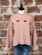 Have My Heart Sweater in Pink and Red-131 - Sweaters F/W (June - Nov)-Little Bird Boutique