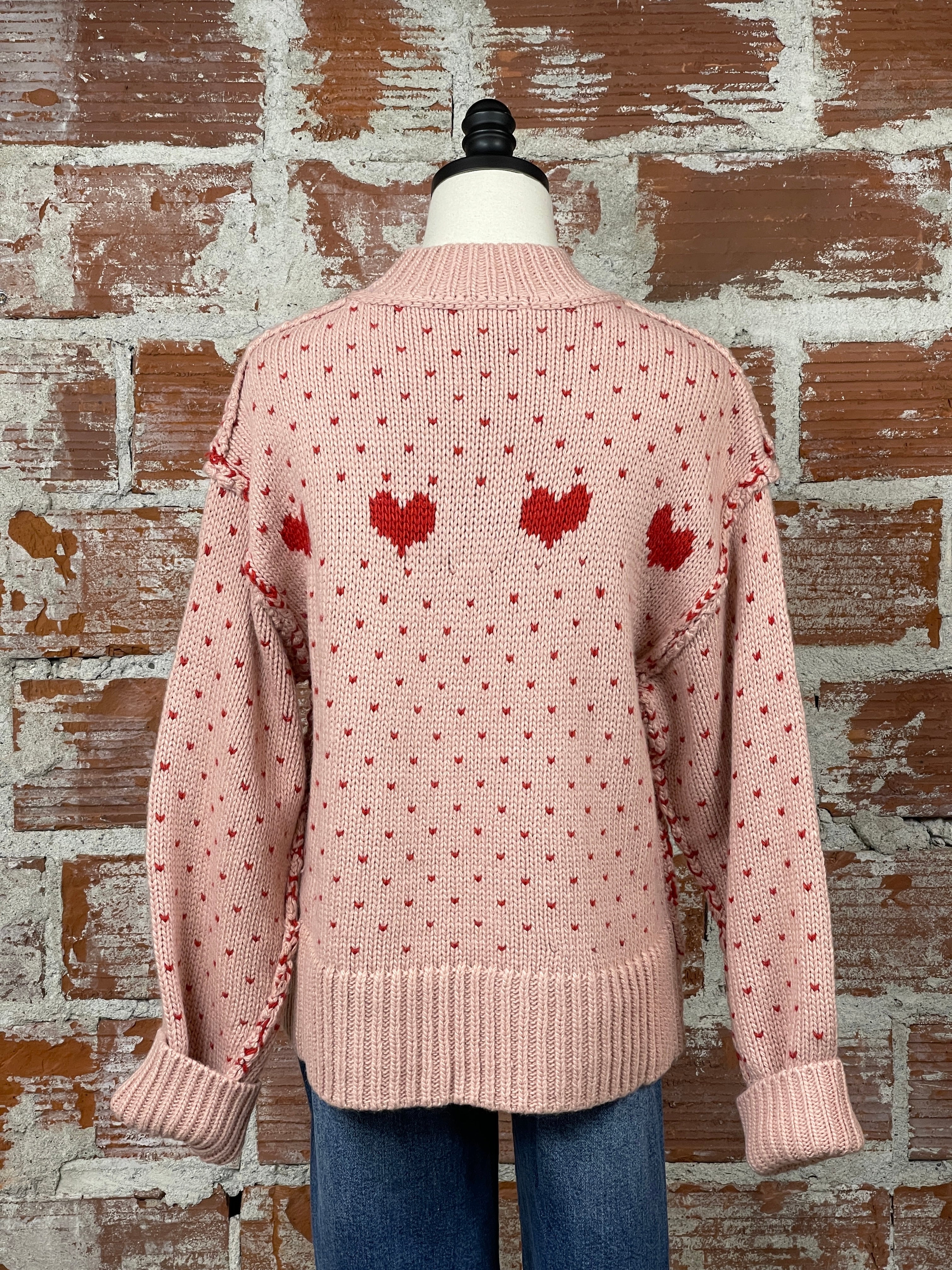 Have My Heart Sweater in Pink and Red-131 - Sweaters F/W (June - Nov)-Little Bird Boutique