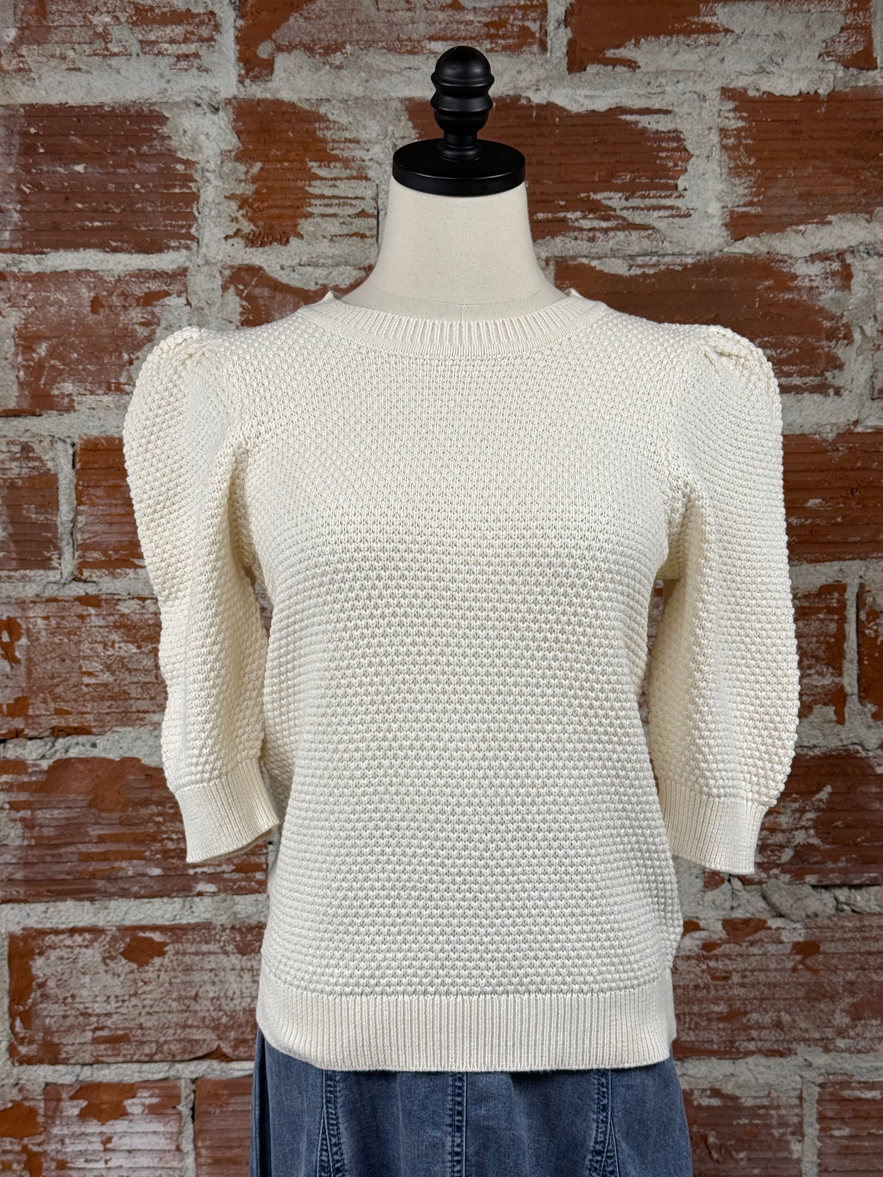 Mikala Sweater in Ivory-132 - Sweaters S/S (Dec - May)-Little Bird Boutique