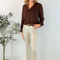Sinclair Blouse in Chocolate-111 - Woven Top F/W (June- Nov)-Little Bird Boutique