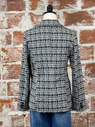 Liverpool Fitted Blazer in Black and Grey Plaid-143 Blazers-Little Bird Boutique