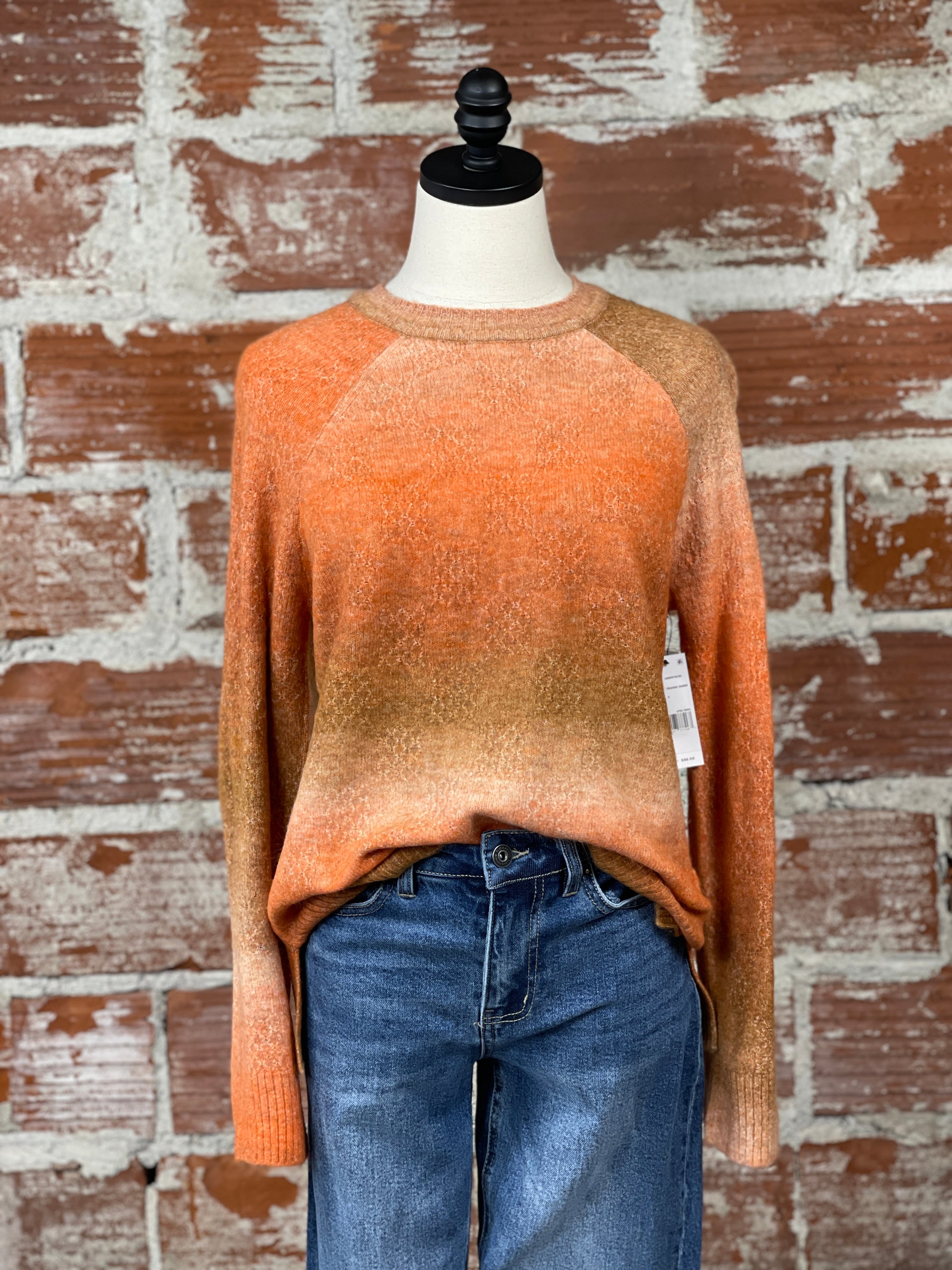 Liverpool Raglan Sweater in Orange Ombre-131 - Sweaters F/W (June - Nov)-Little Bird Boutique