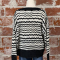 Apricot Crochet Sweater in Black and White Stripe-131 - Sweaters F/W (June - Nov)-Little Bird Boutique