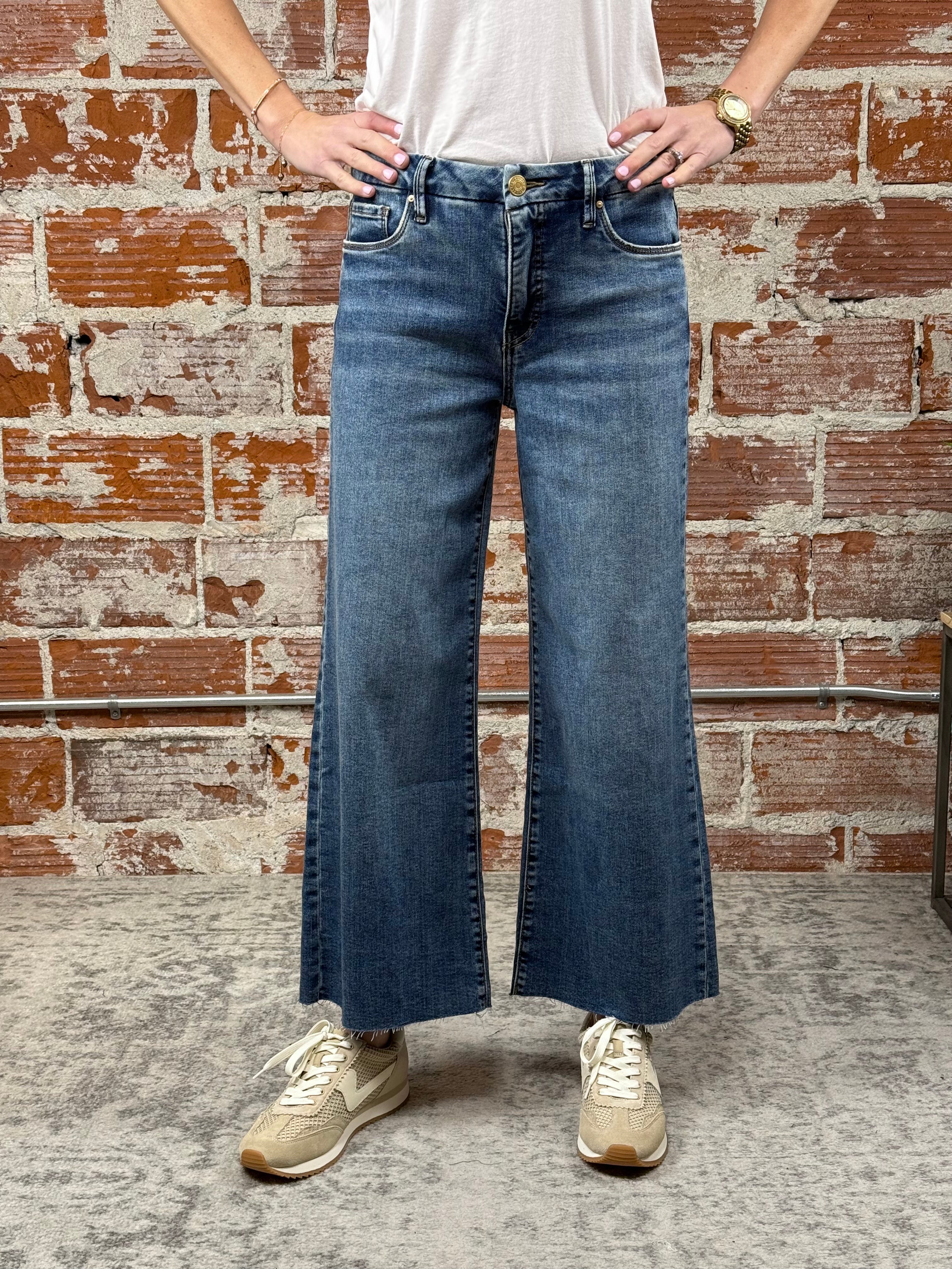 KUT from the Kloth Meg High Rise in Family Wash-210 Denim-Little Bird Boutique