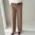 Liverpool Kelsey Wide Leg Trouser in Brown and Camel Herringbone-220 Pants-Little Bird Boutique