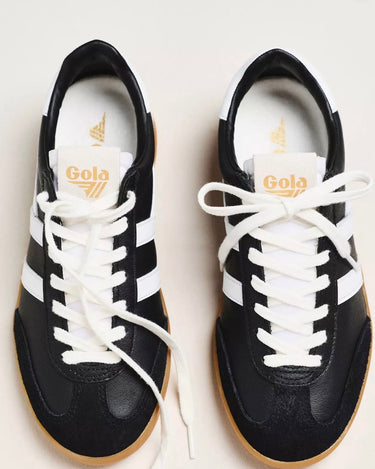 Gola Cyclone Leather Sneakers in Black/White/Gum-312 Shoes-Little Bird Boutique