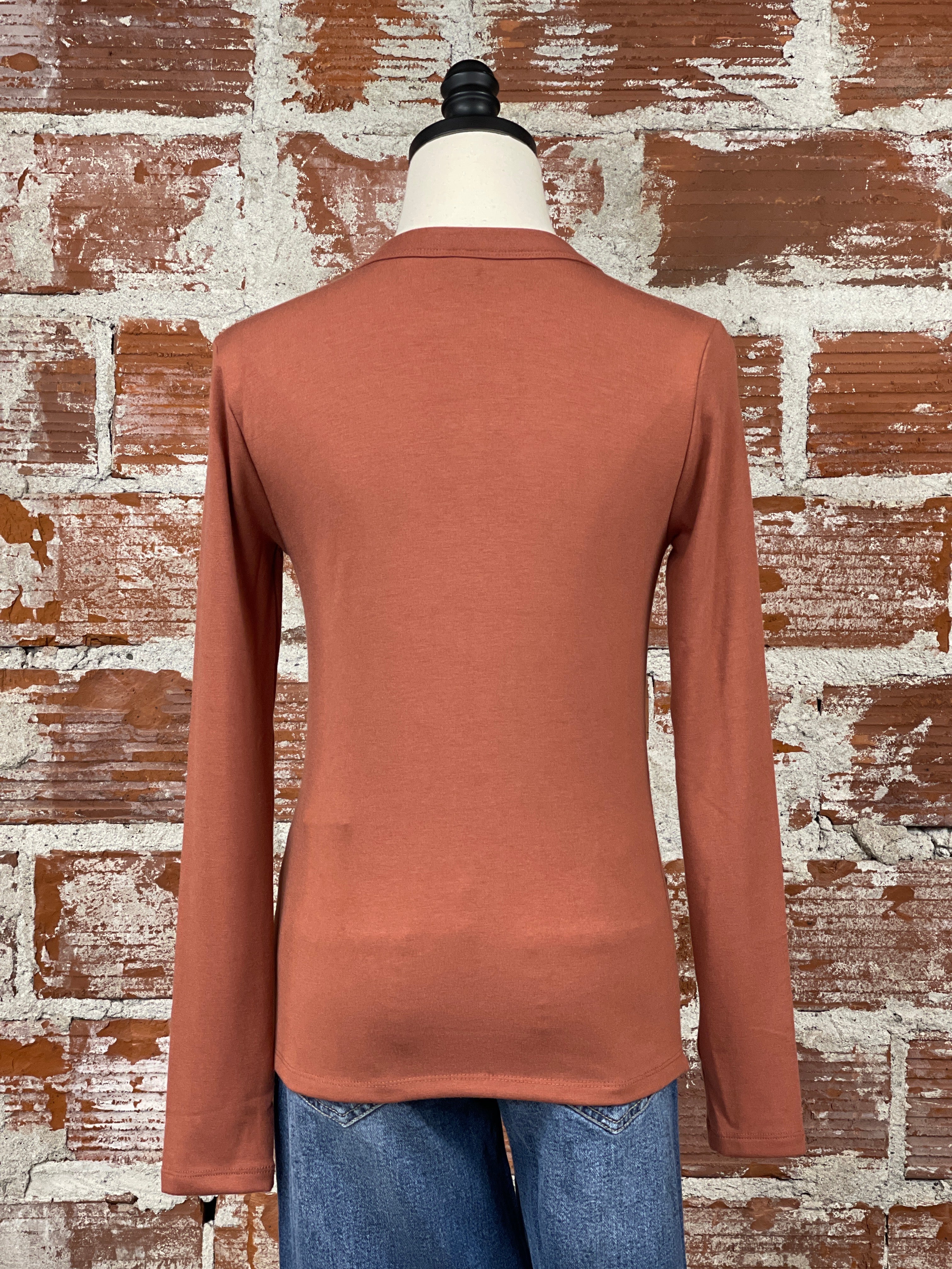 Lizzy Top in Brick-121 - Jersey Tops F/W (June - Nov)-Little Bird Boutique