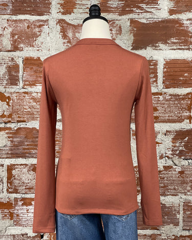 Lizzy Top in Brick-121 - Jersey Tops F/W (June - Nov)-Little Bird Boutique