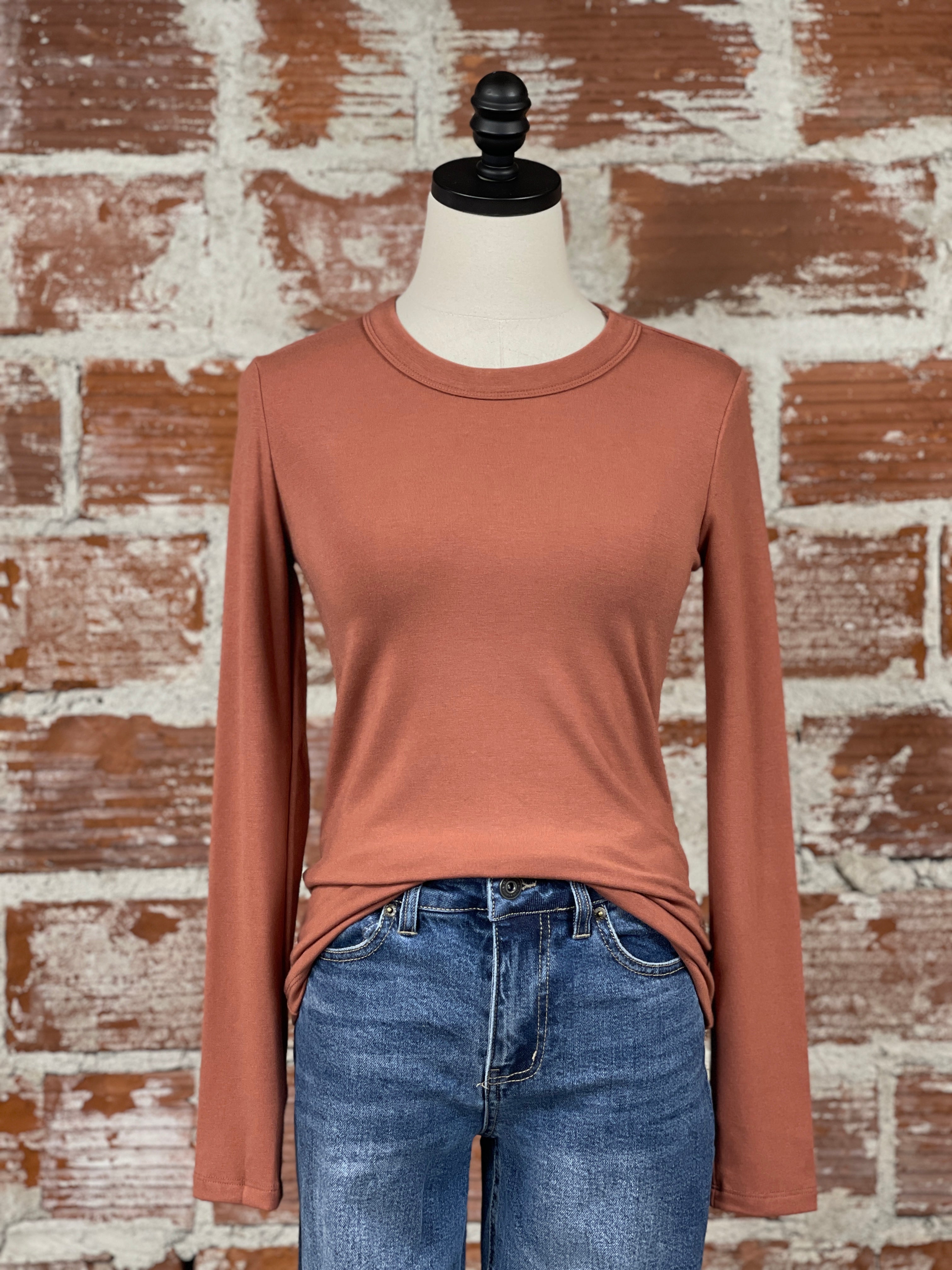 Lizzy Top in Brick-121 - Jersey Tops F/W (June - Nov)-Little Bird Boutique