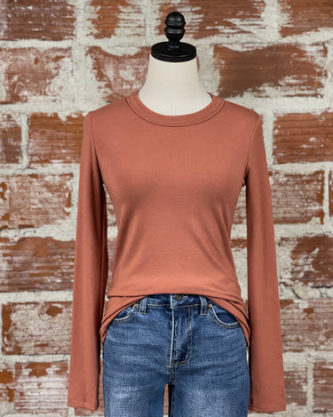 Lizzy Top in Brick-121 - Jersey Tops F/W (June - Nov)-Little Bird Boutique