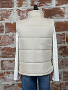 Maggie Puffer Vest in Beige-141 Outerwear Coats & Jackets-Little Bird Boutique