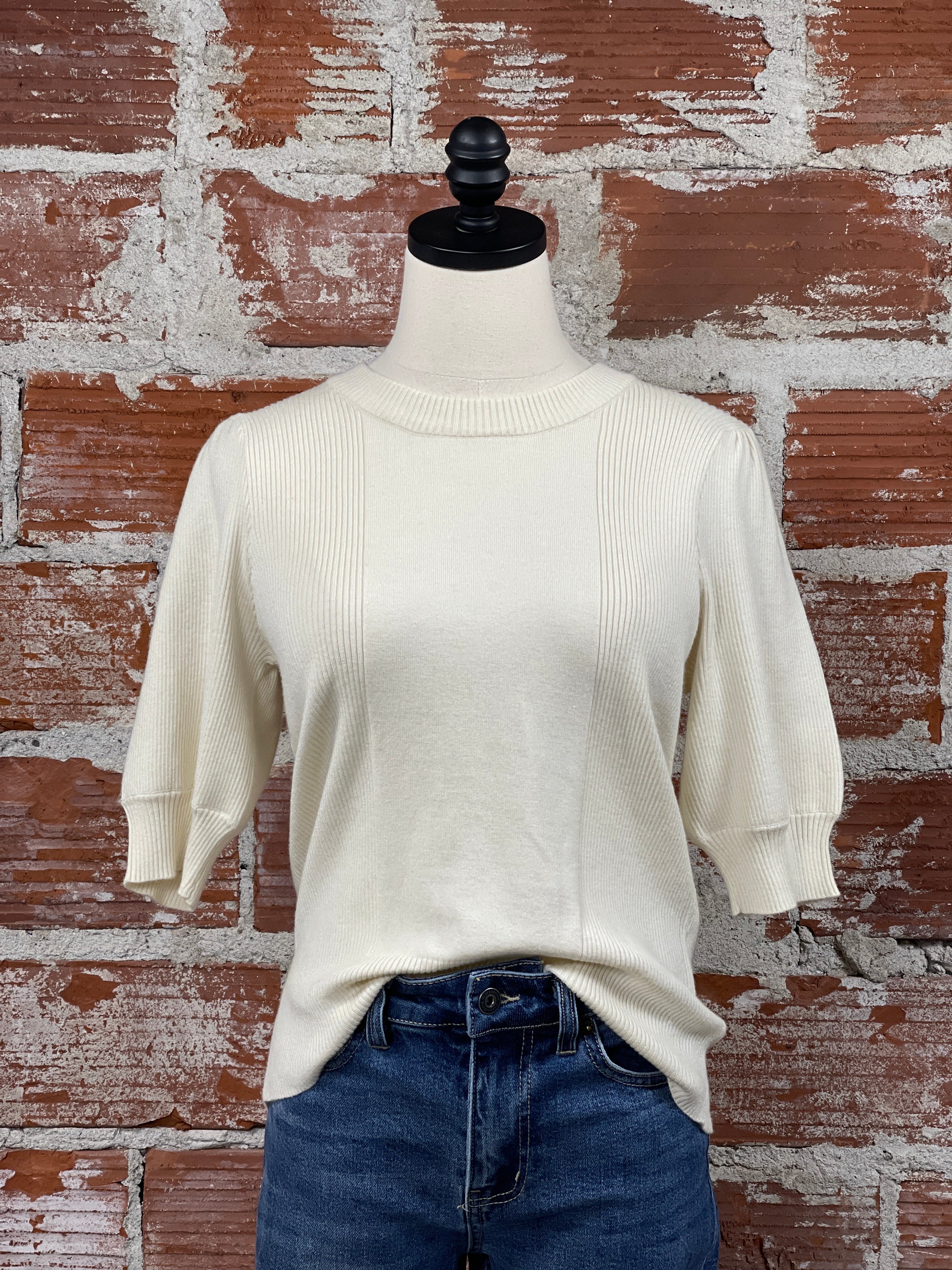 Boston Sweater in Almond Milk-131 - Sweaters F/W (June - Nov)-Little Bird Boutique