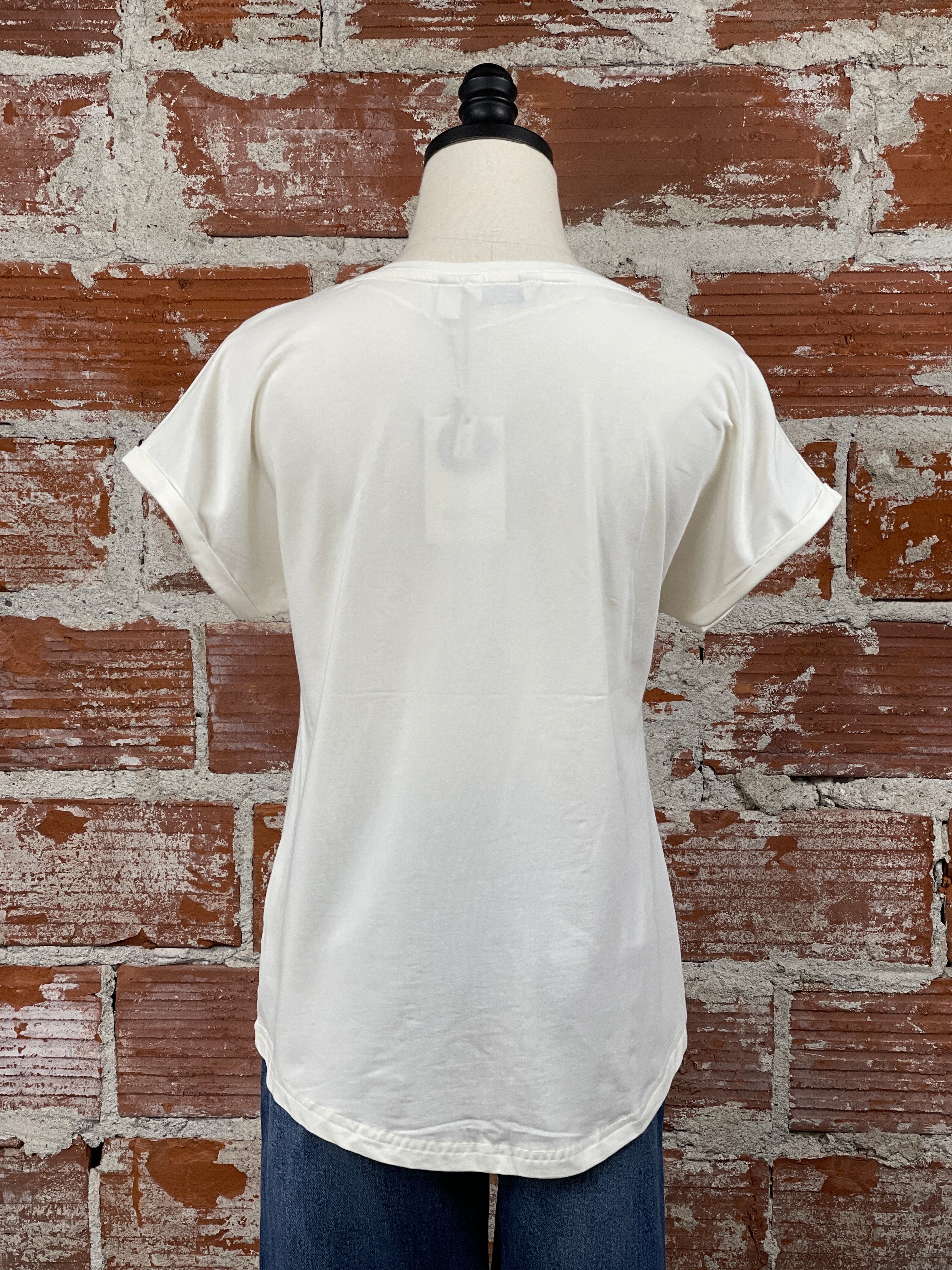 Pamila Top in Off White-122 - Jersey Tops S/S (Dec - May)-Little Bird Boutique