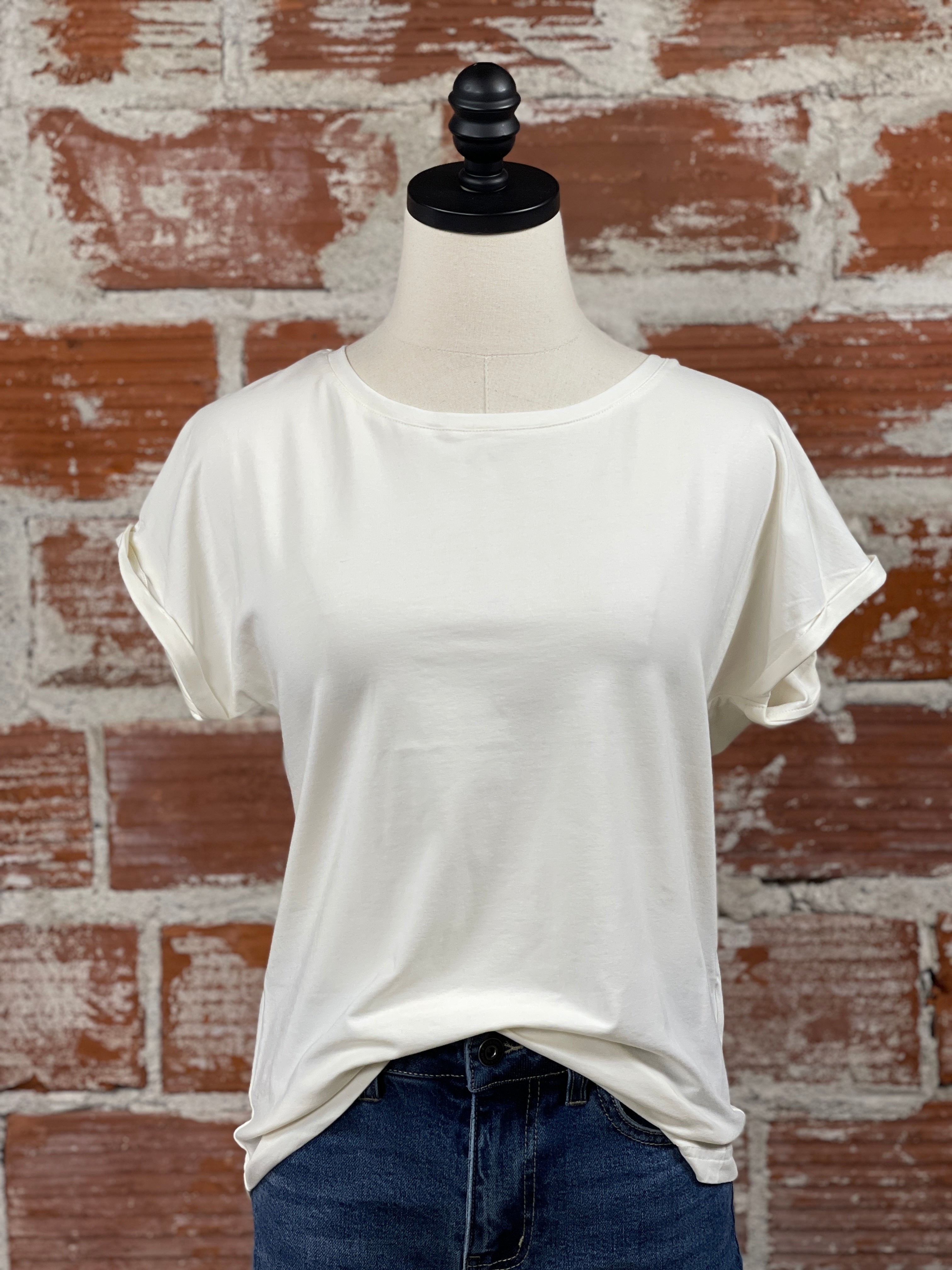 Pamila Top in Off White-122 - Jersey Tops S/S (Dec - May)-Little Bird Boutique