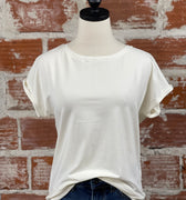 Pamila Top in Off White-122 - Jersey Tops S/S (Dec - May)-Little Bird Boutique