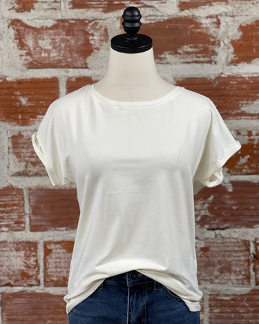 Pamila Top in Off White-122 - Jersey Tops S/S (Dec - May)-Little Bird Boutique