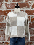 Dex Block Sweater in Oat and Camel-131 - Sweaters F/W (June - Nov)-Little Bird Boutique