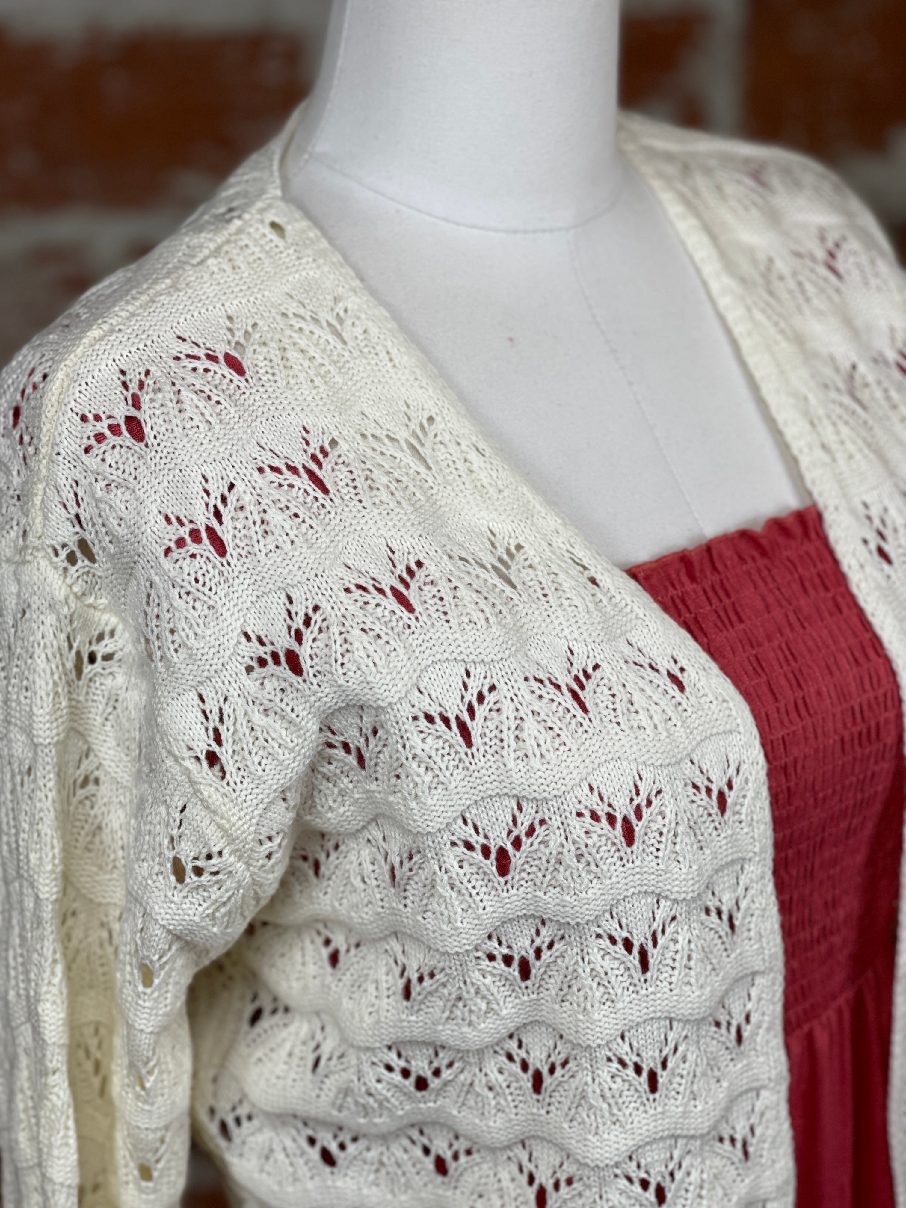 Pointelle Cropped Shrug-131 - Sweaters F/W (July - Dec)-Little Bird Boutique
