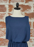 Anna Top in Navy-112 - Woven Top S/S (Dec - May)-Little Bird Boutique