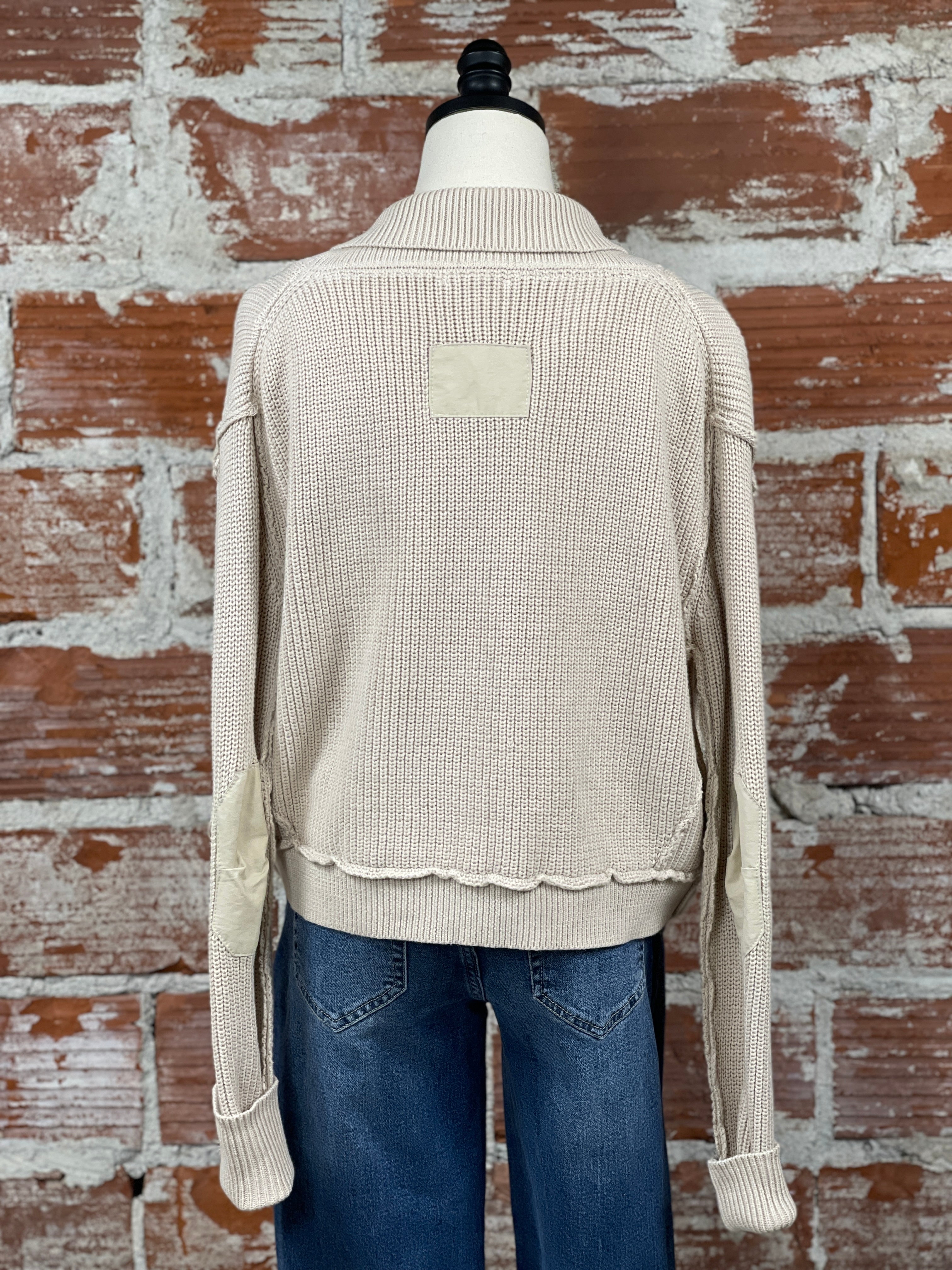 Harley Cardigan in Oatmeal-131 - Sweaters F/W (June - Nov)-Little Bird Boutique