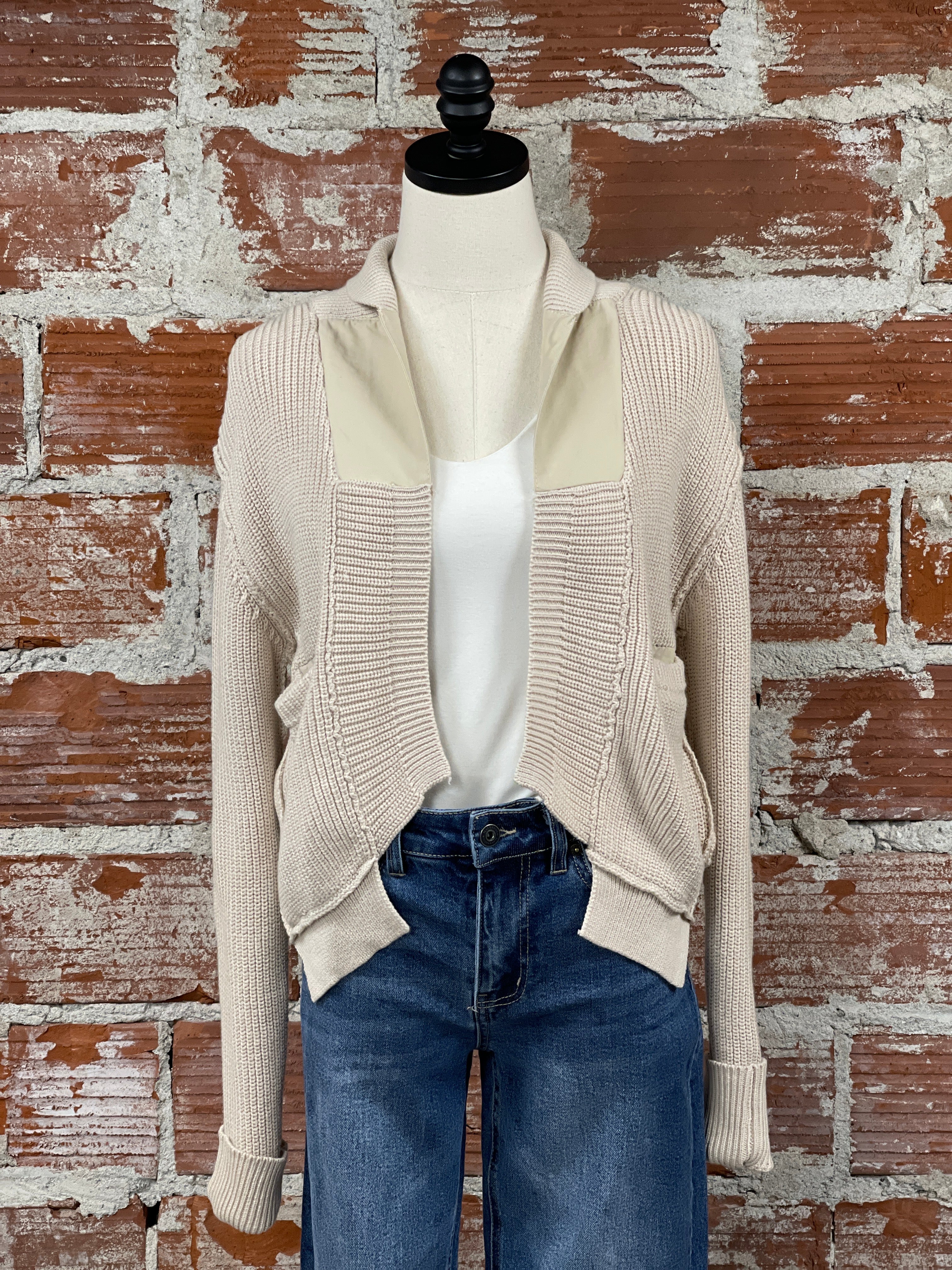 Harley Cardigan in Oatmeal-131 - Sweaters F/W (June - Nov)-Little Bird Boutique