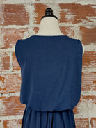 Anna Top in Navy-112 - Woven Top S/S (Dec - May)-Little Bird Boutique