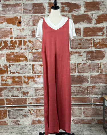 Etonia Jumpsuit in Brick-160 Jumpsuits/ Rompers-Little Bird Boutique