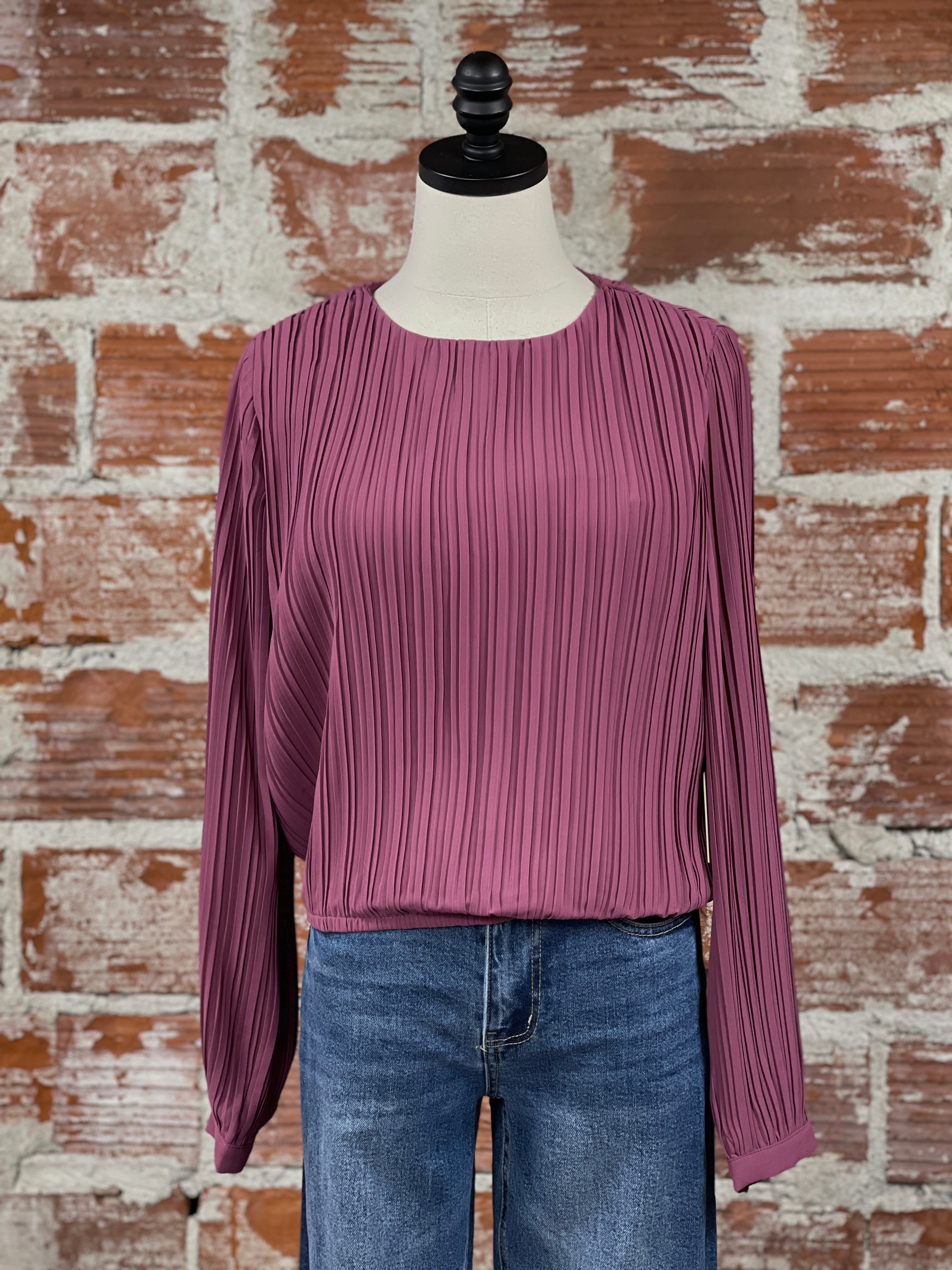 Dex Pleated Blouse in Light Plum-111 - Woven Top F/W (June- Nov)-Little Bird Boutique