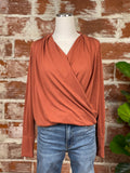 Veronica M Cupro Top in Spice-122 Jersey Tops - Long Sleeve-Little Bird Boutique
