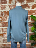 Veronica M Cupro Top in Ant Blue-122 Jersey Tops - Long Sleeve-Little Bird Boutique