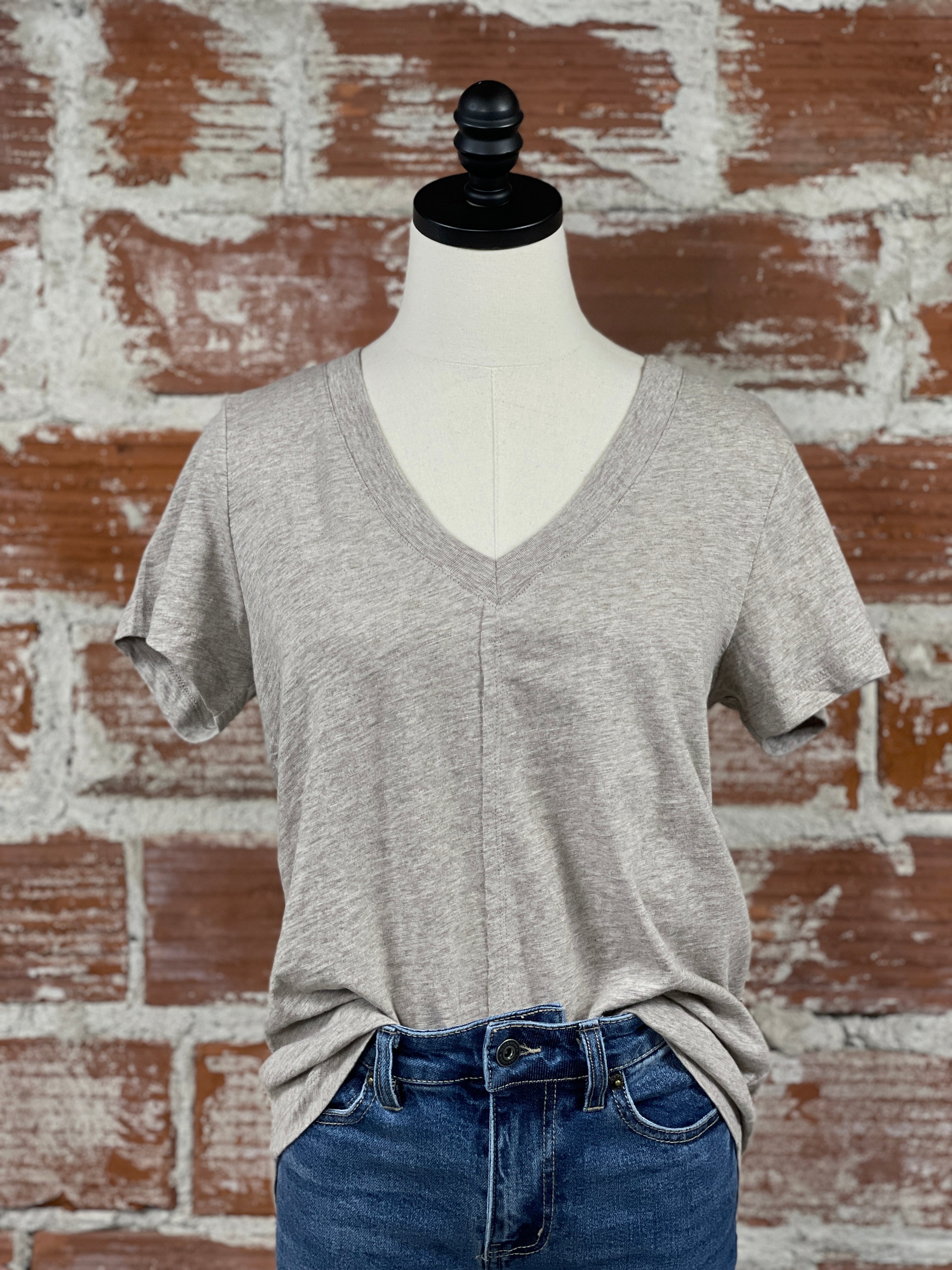 Z Supply Asher Tee in Heather Taupe-122 - Jersey Tops S/S (Dec - May)-Little Bird Boutique